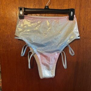 Shimmering iHeartRaves High-Waisted Bikini Bottom for your next festival!